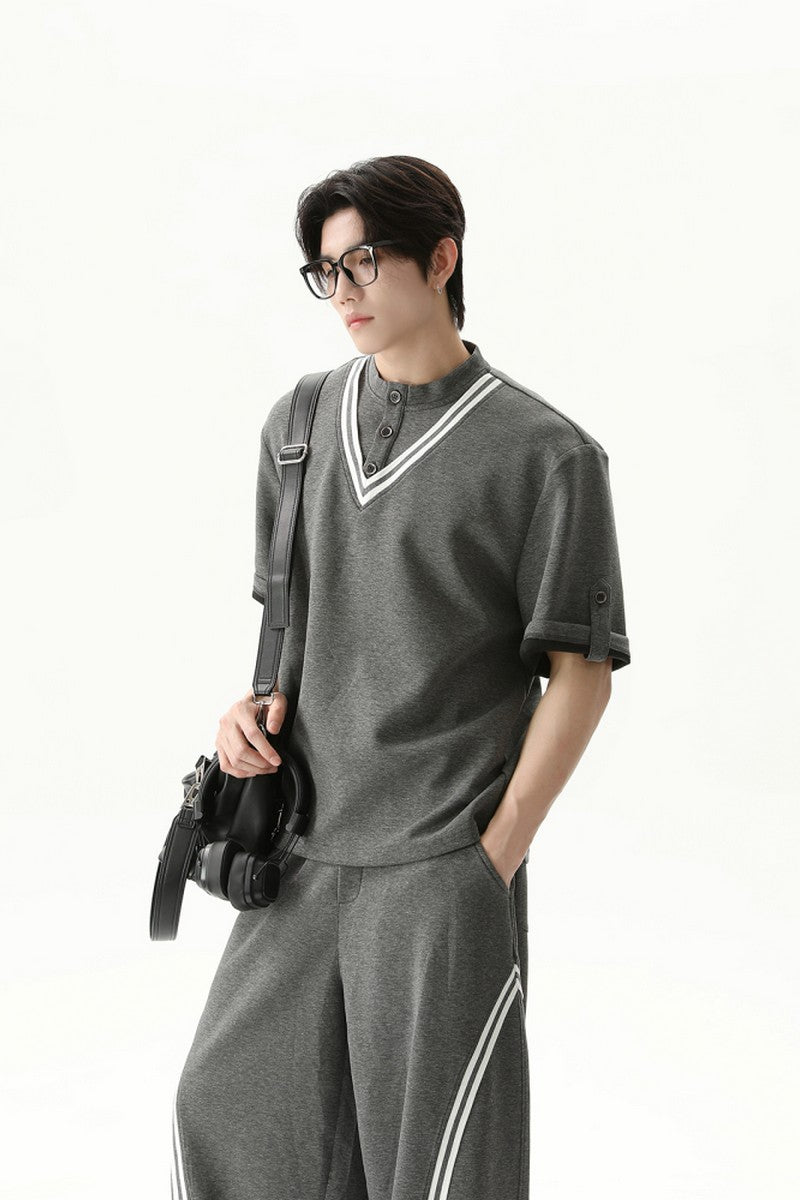 Striped Boxy Polo Tee