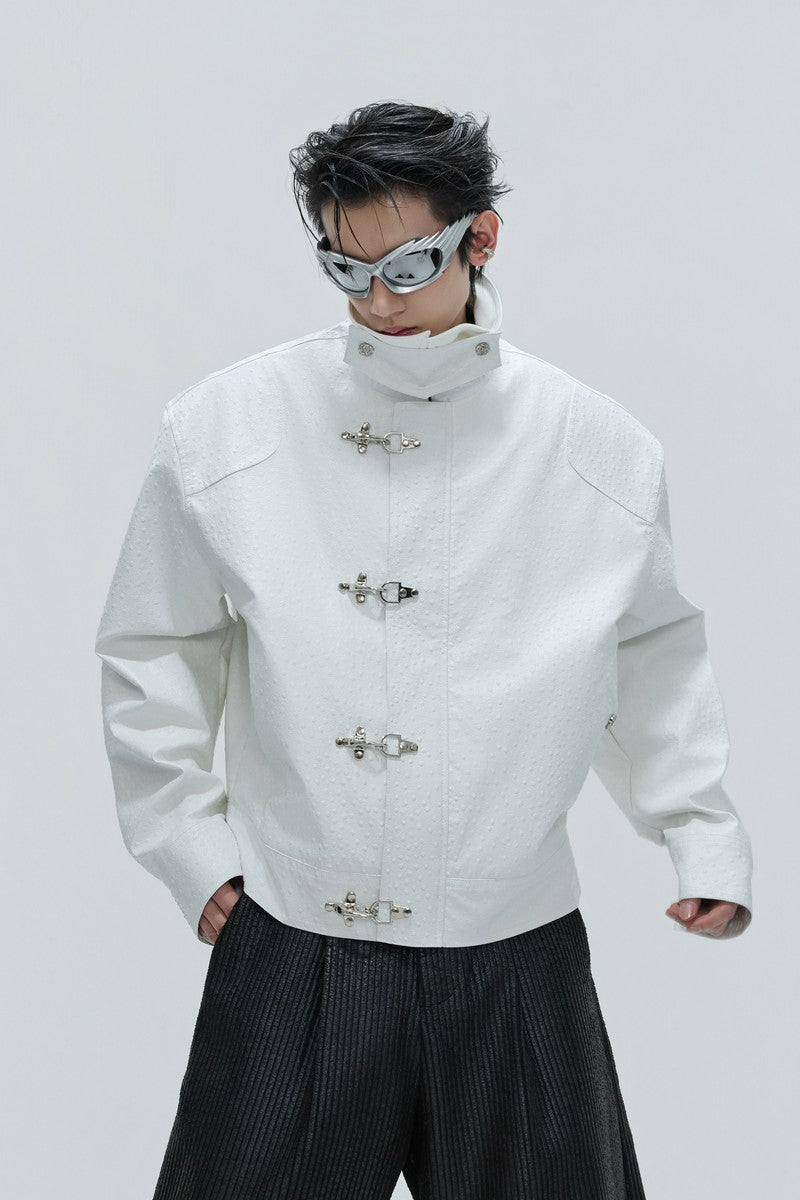 Ostrich Leather Lined Puffer Jacket