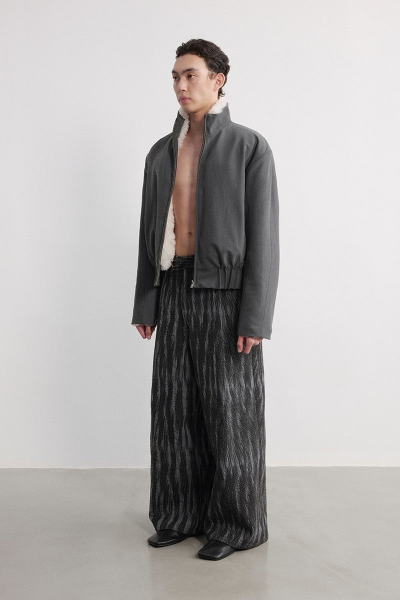 Jacquard Wide Leg Utility Pants