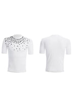 Rhinestone Fitted Stretch T-Shirt