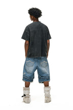 Paint Splatter Denim Shorts