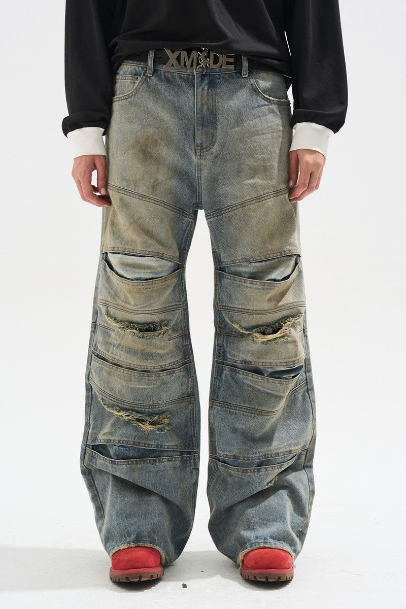 Layered Distressed Jeans