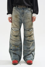 Layered Distressed Jeans