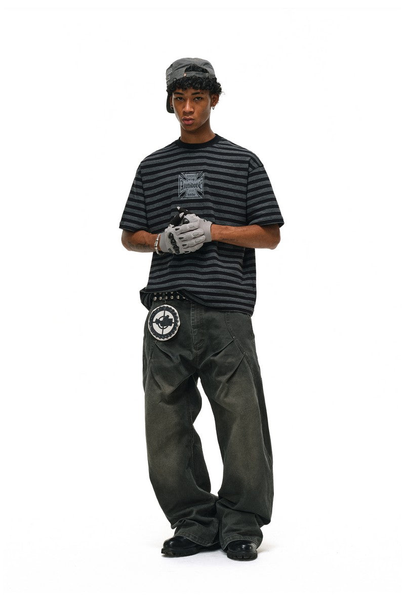 Washed Pleated Work Pants