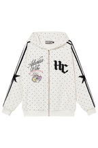 Polka Dot Zip Up Hoodie