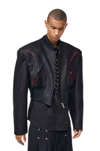 Cropped Suede Deconstructed Jacket