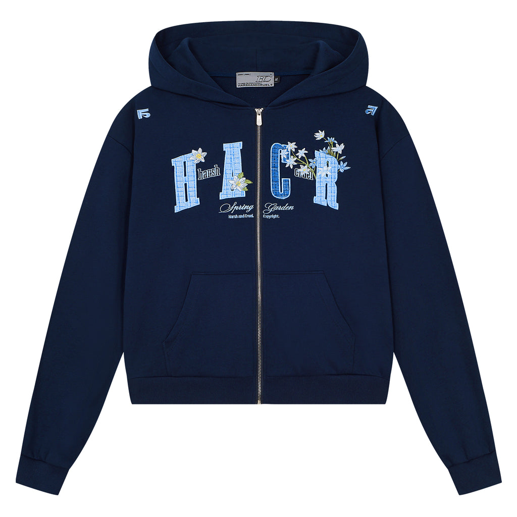 Flower Patchwork Zip Hoodie