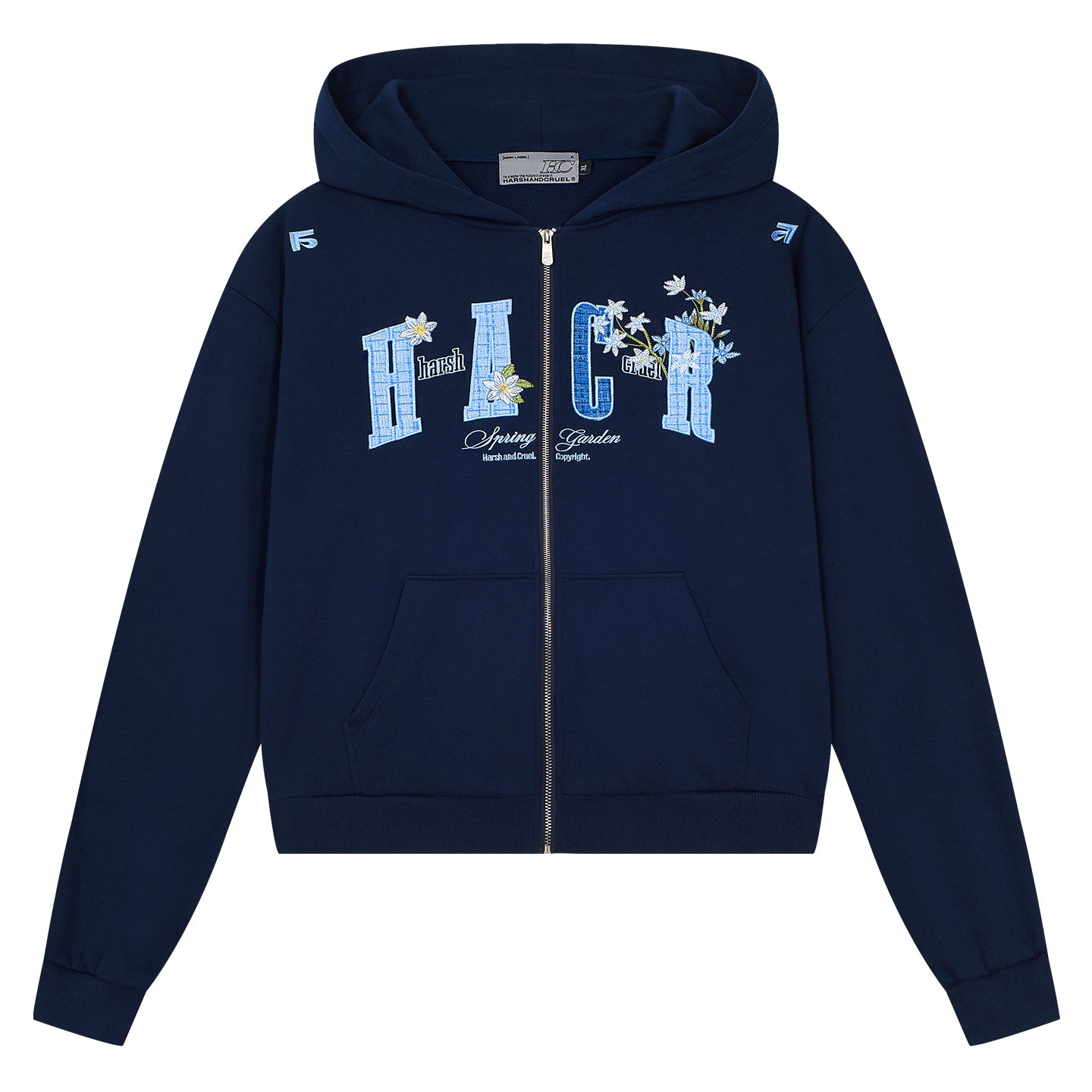 Flower Patchwork Zip Hoodie