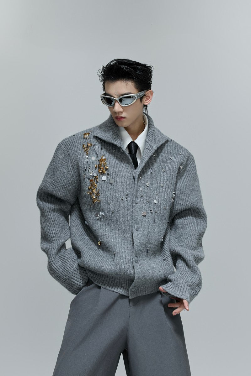 Sequin Turtleneck Knit Sweater