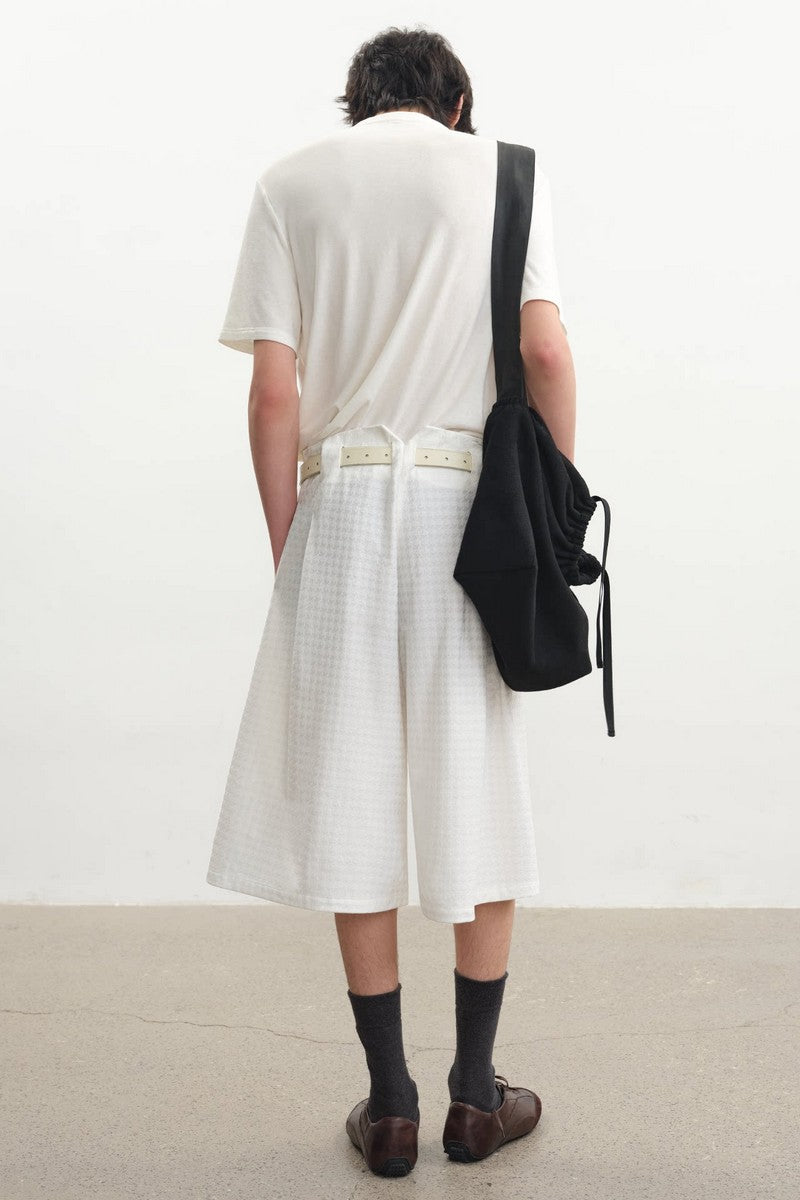 Patchwork Leather Drawstring Bag