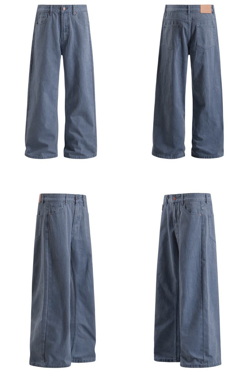 Washed Blue Flared Pants