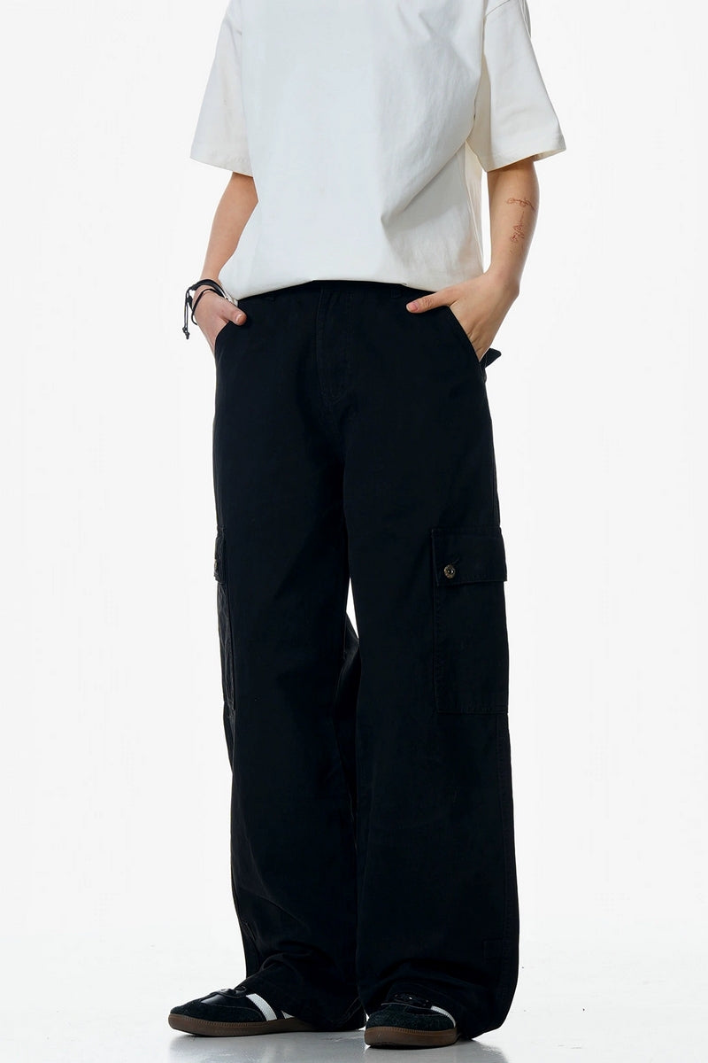 High-Street Washed Black Cargo Pants