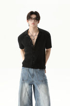 Collared Button Up Knit Cardigan