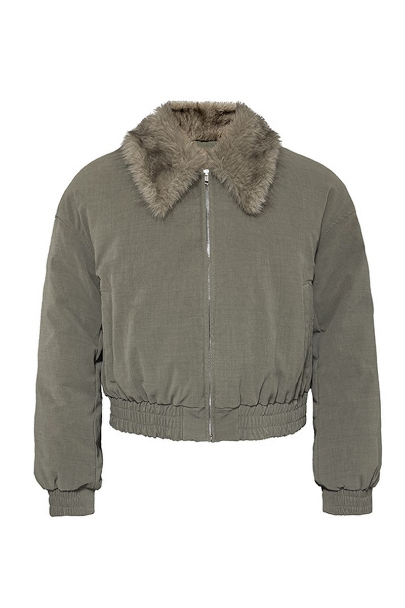 Faded Fur Down Jacket