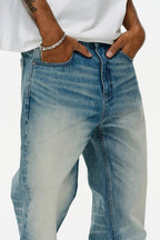 Washed Blue Vintage Straight Jeans