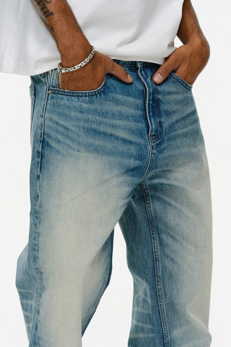 Washed Blue Vintage Straight Jeans