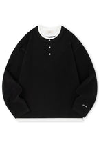 Layered Henley Waffle Long Sleeve Tee