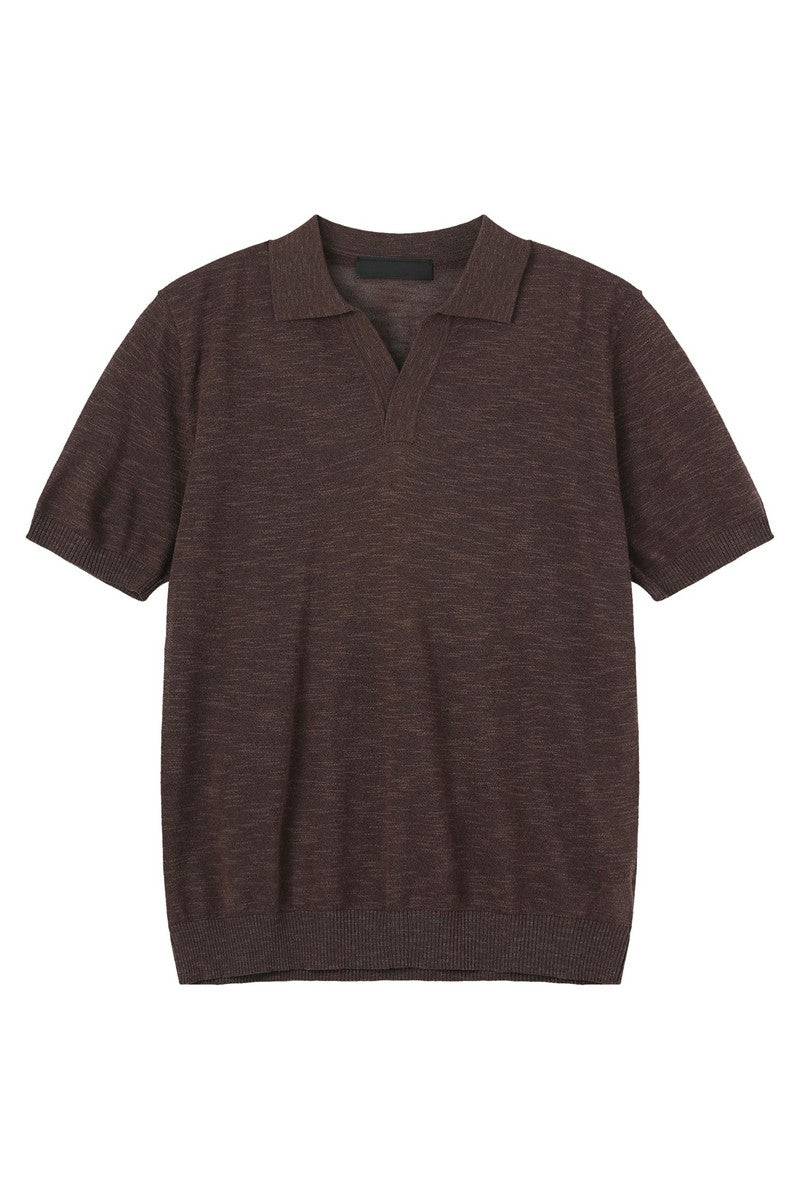 Textured V-Neck Lightweight Tee
