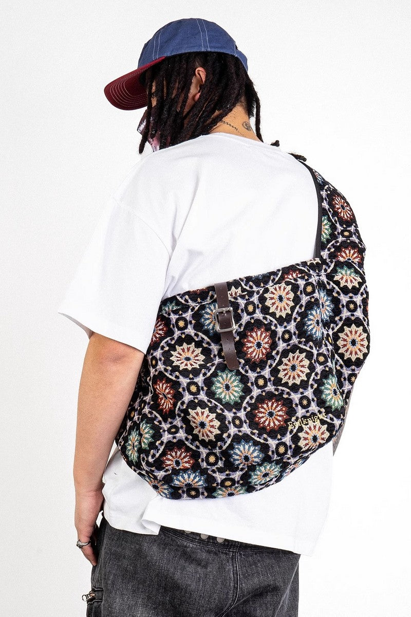 Jacquard Embroidered Crossbody Bag