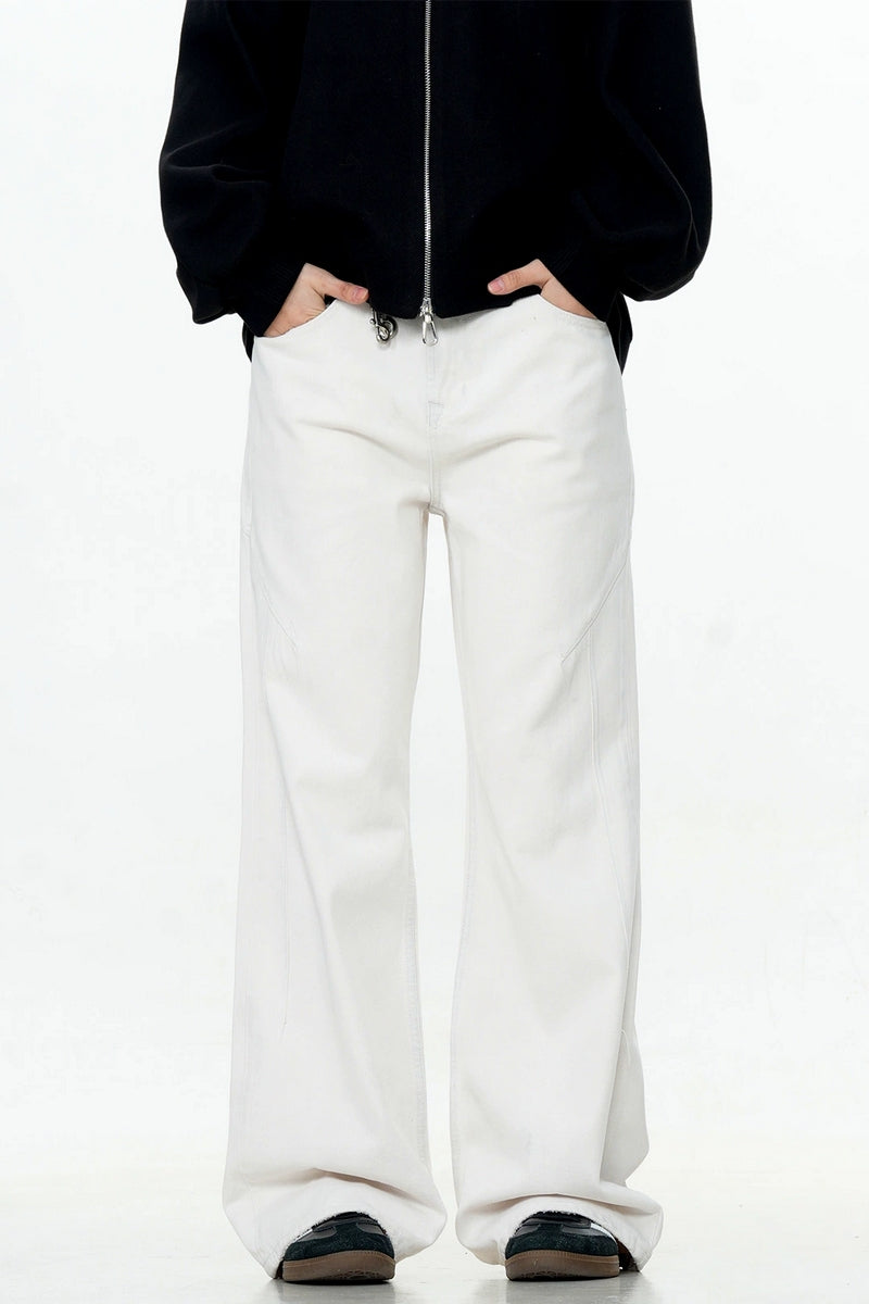 White Straight-Leg Jeans