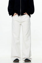 White Straight-Leg Jeans