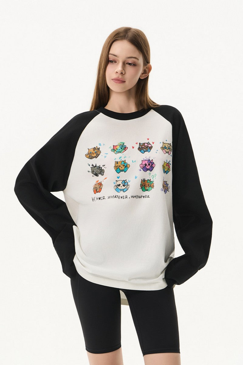 Graffiti Kitten Raglan Tee