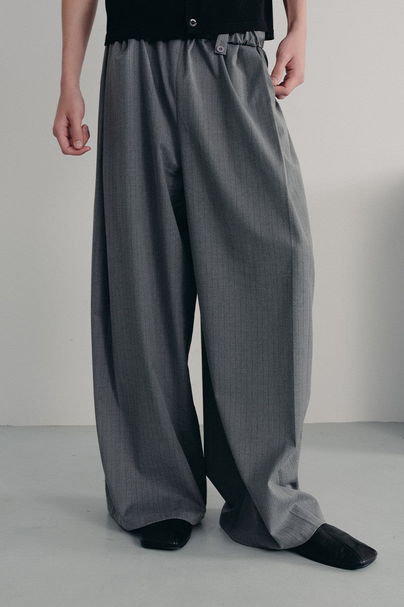 Striped Pleated Waist Pants