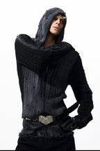 Fitted Gradient Cable Knit Cardigan