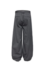 Side Pleated Wide Leg Trousers