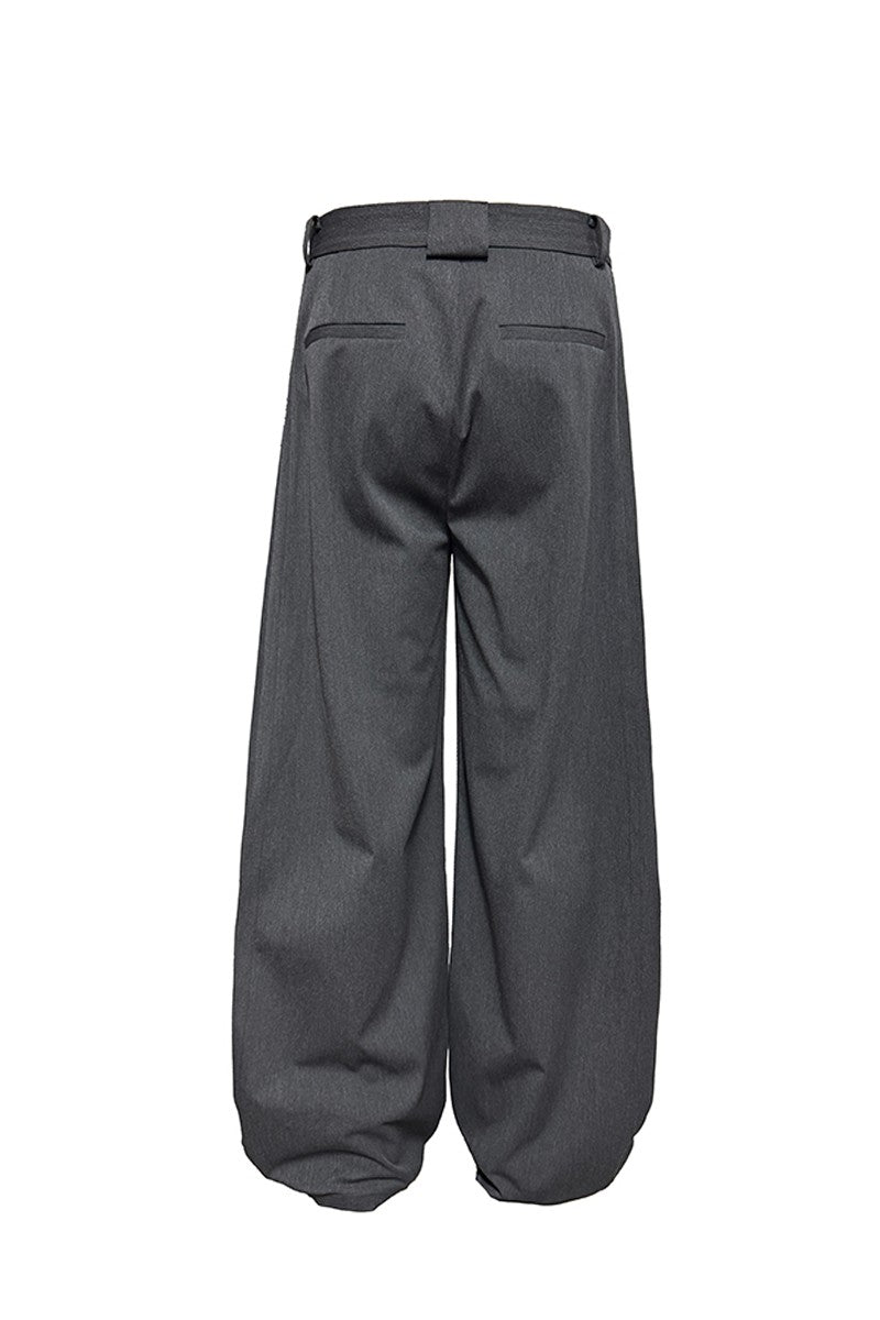 Side Pleated Wide Leg Trousers
