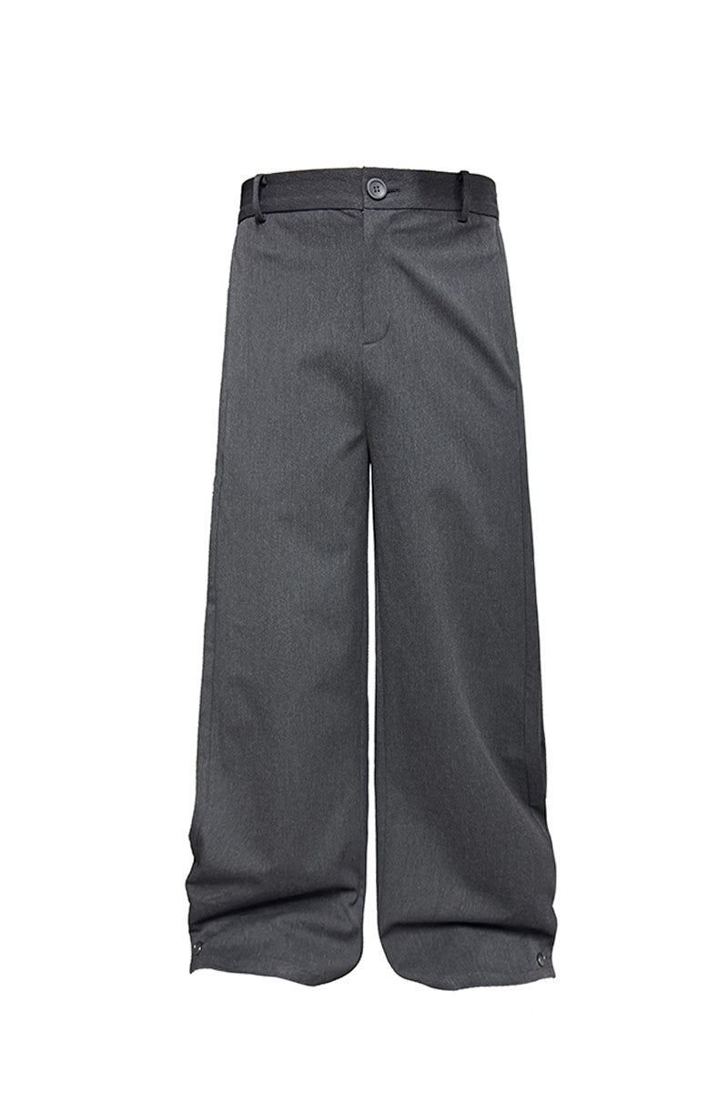 Side Pleated Wide Leg Trousers