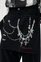 Detachable Drape Wide Leg Pants