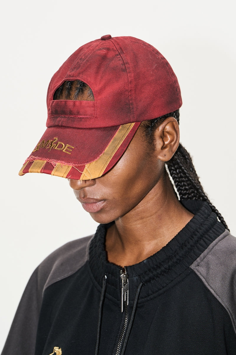 Washed Distressed Raw Edge Adjustable Cap