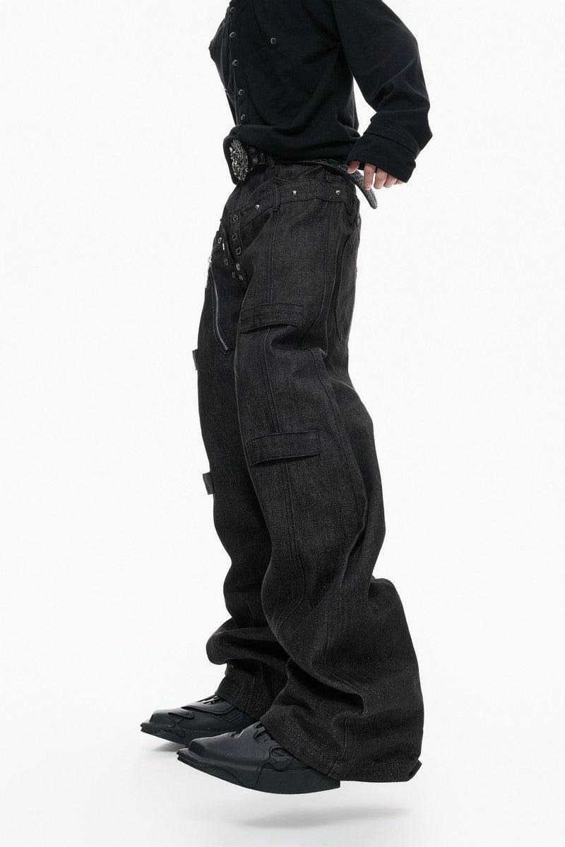 Raw Denim Straight Jeans