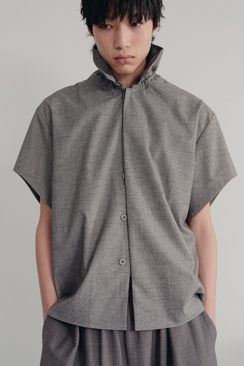 Textured Bud Collar Shirt