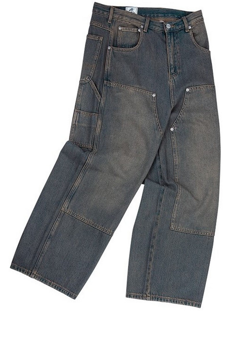 Washed Flare Work Jeans