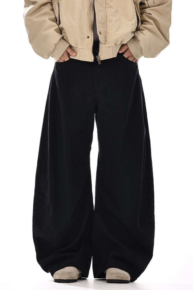 Draped Wide Leg Dress Pants