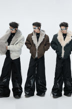 Faux Wolf Fur Puffer Jacket