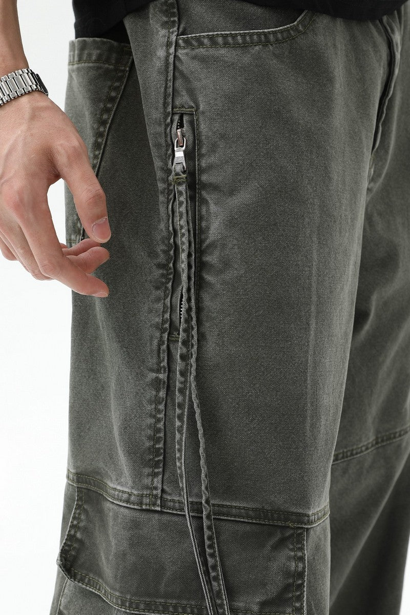 Deconstructed Cargo Denim Jeans