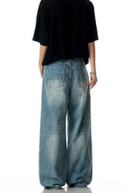 Bamboo Texture Straight Jeans