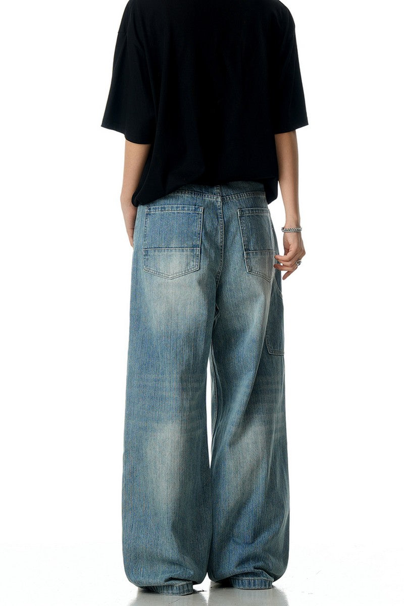 Bamboo Texture Straight Jeans