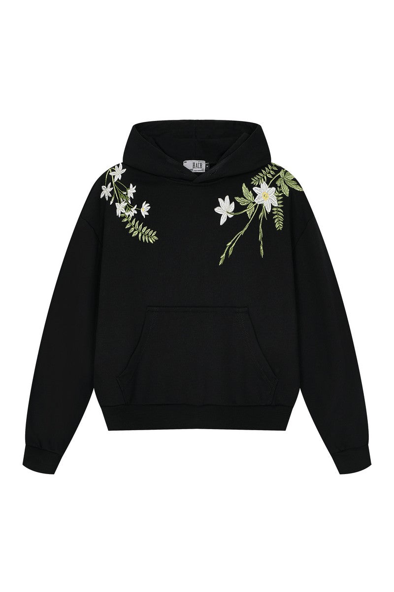 Green Wreath Cropped Hoodie