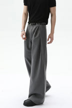 A-Line Pleated Wide Leg Trousers