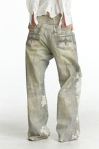 Vintage Graffiti Print Jeans