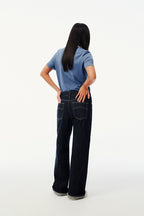Italian Raw Denim High-Waist Wide-Leg Jeans