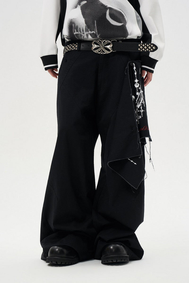 Detachable Drape Wide Leg Pants