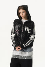 Polka Dot Zip Up Hoodie