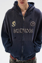Washed Patch Hoodie Jacket