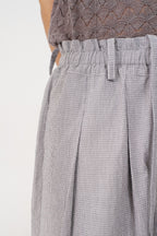 Plaid Pleated Capri Shorts