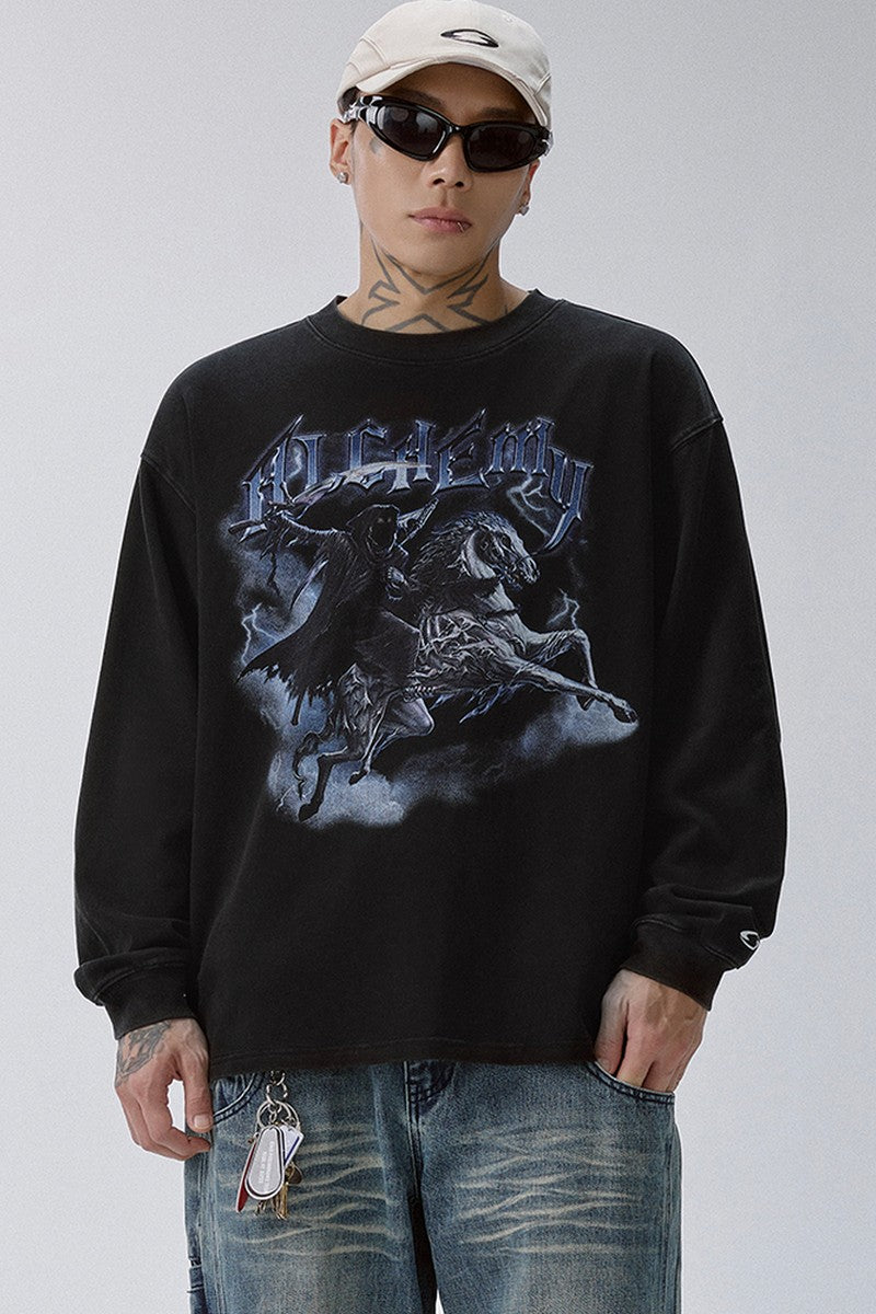 Vintage Washed Graphic Long Sleeve Tee